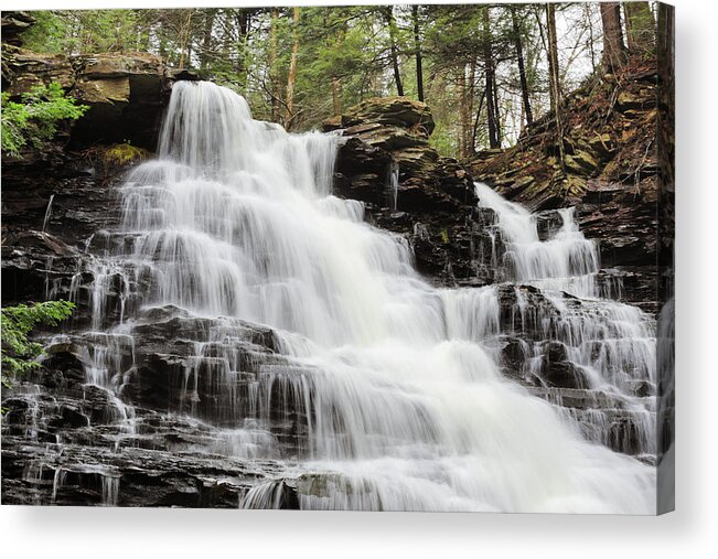 Waterfall Acrylic Print featuring the photograph Waterfall Ricketts Glen by Scott Burd