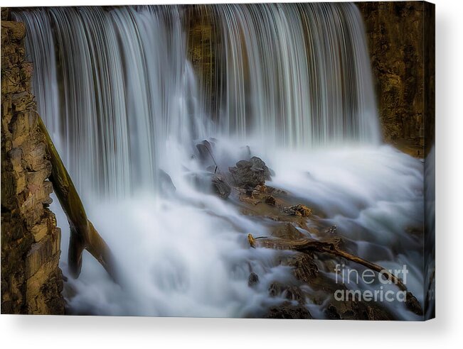 Amis Mill Acrylic Print featuring the photograph Waterfalls at Amis Mill by Shelia Hunt