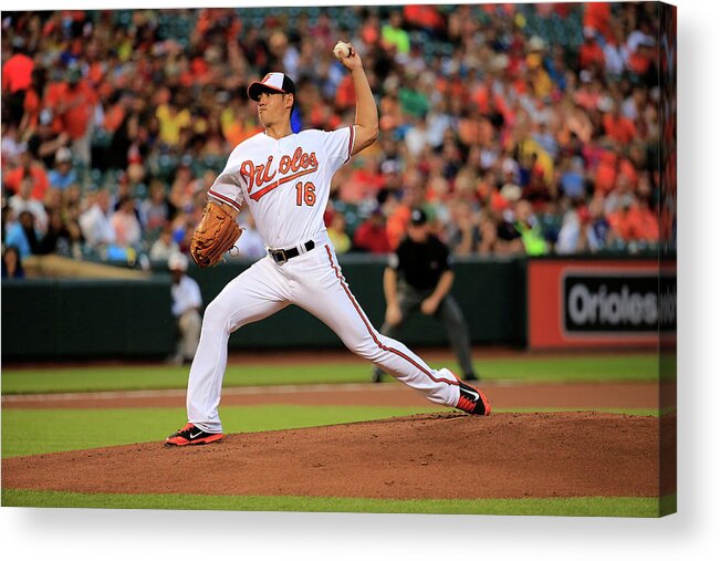 American League Baseball Acrylic Print featuring the photograph Wei-yin Chen by Rob Carr