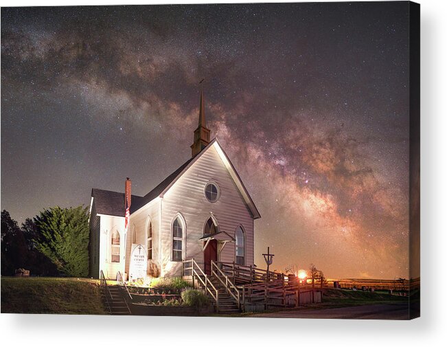 Nightscape Acrylic Print featuring the photograph Wesley Chapel by Grant Twiss