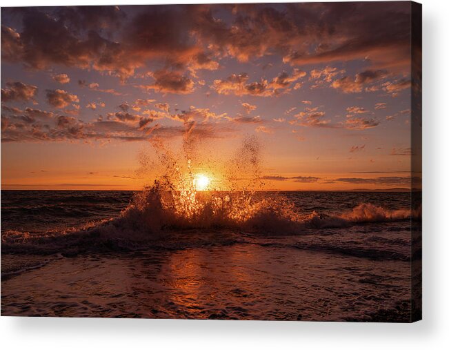 Sunset Acrylic Print featuring the photograph West Beach Sunset 1 by Gary Skiff