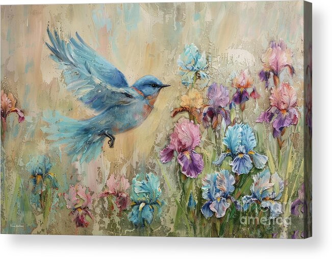 Bluebird Acrylic Print featuring the painting Where The Bluebird Flies by Tina LeCour