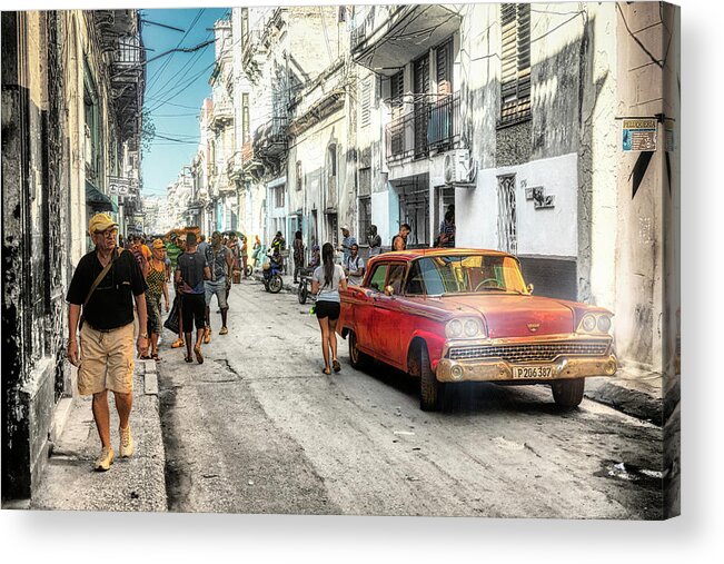 Colorful Acrylic Print featuring the photograph White lies street by Micah Offman