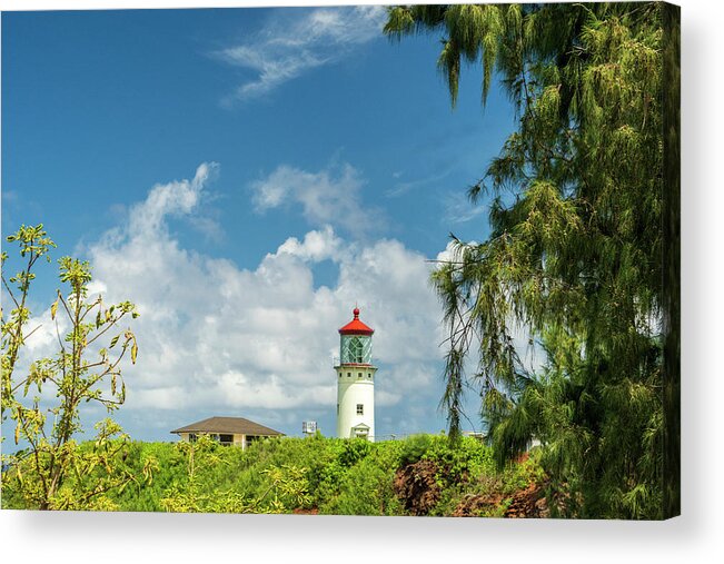 Hawaii Acrylic Print featuring the photograph Wide Angle Shot of Kilauea Point Lighthouse by Betty Eich