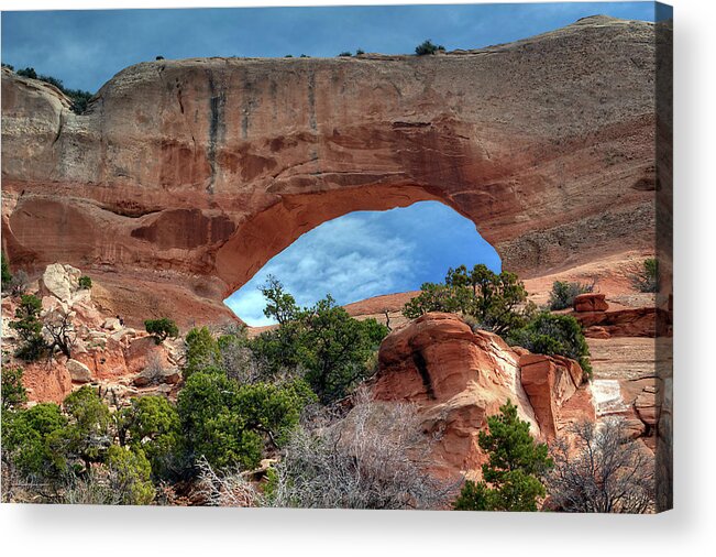 Wilson Arch Acrylic Print featuring the photograph Wilson Arch Utah 2 of 2, viewed looking east by Peter Herman