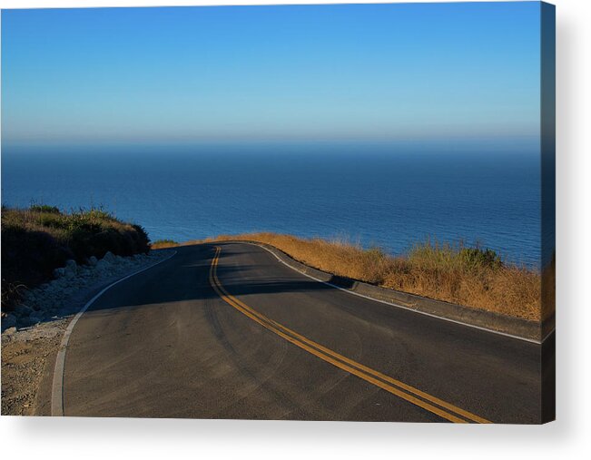Curvy Road Acrylic Print featuring the photograph Winding Road High Above the Pacific Ocean by Matthew DeGrushe