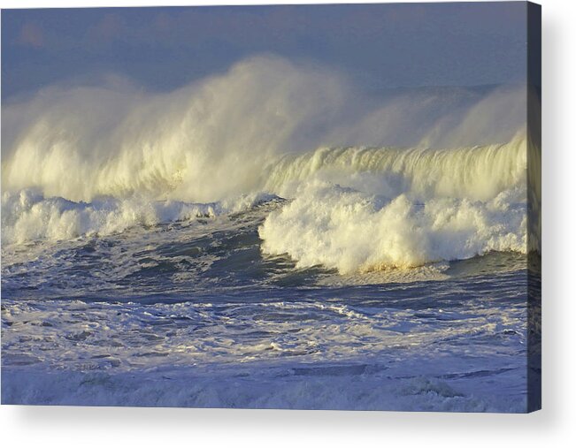 Windy Morning At The Beach In Oregon Acrylic Print featuring the digital art Windy Morning At The Beach In Oregon by Tom Janca