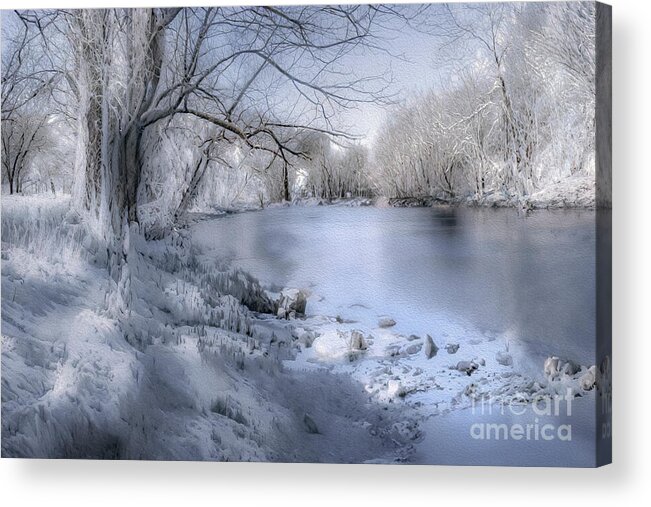 Snow Acrylic Print featuring the photograph Winter Blues on Ice by Shelia Hunt