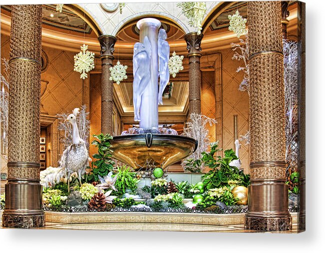 Winter Decorations Acrylic Print featuring the photograph Winter decorations at the Palazzo Las Vegas by Tatiana Travelways