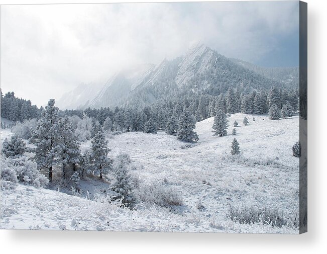 Flatirons Acrylic Print featuring the photograph Winter Flatirons 2 by Aaron Spong