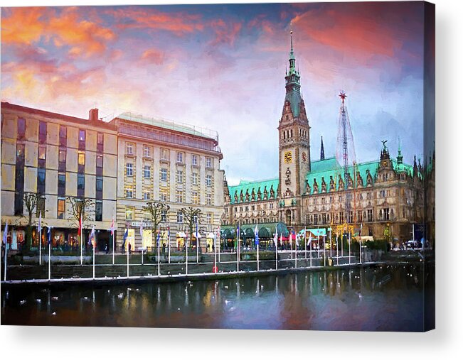 Hamburg Acrylic Print featuring the photograph Winter in Hamburg Germany by Carol Japp