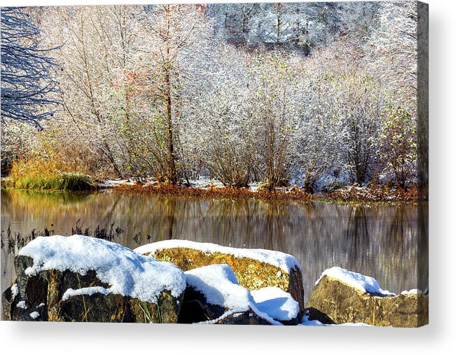 Lake Acrylic Print featuring the photograph Winter on the Lake by Randy Bayne