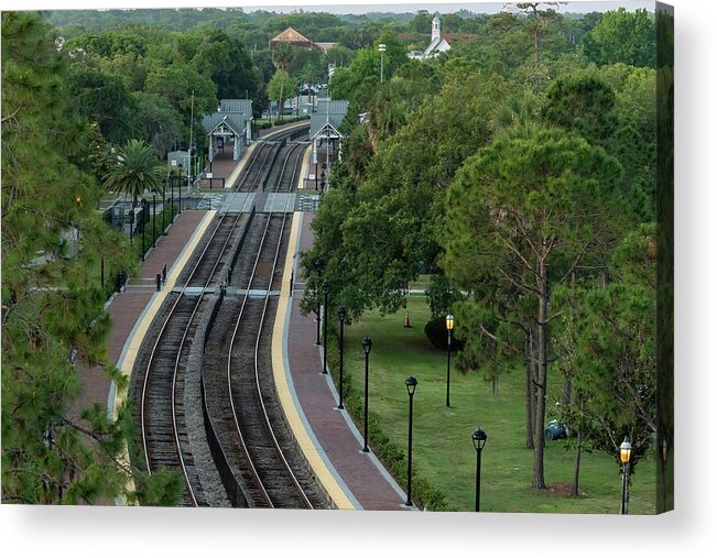 Train Acrylic Print featuring the photograph Winter Park Train Station by Bradford Martin
