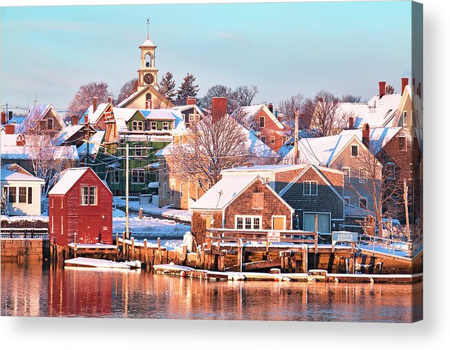 Portsmouth Acrylic Print featuring the photograph Winter Snowfall in Portsmouth by Eric Gendron