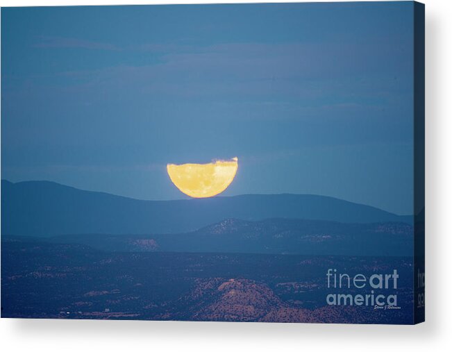 Natanson Acrylic Print featuring the photograph Wolf Moon Cresting the Mountains by Steven Natanson
