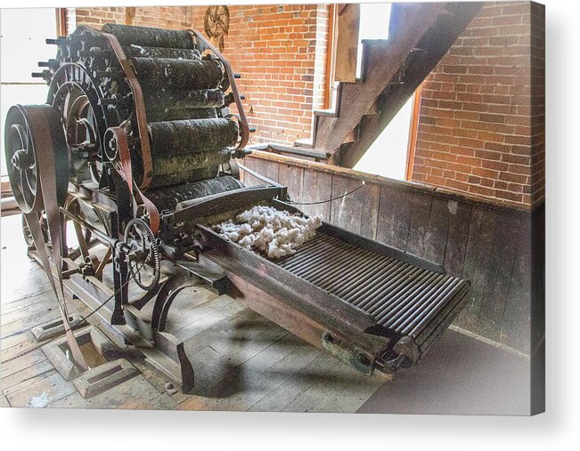 2017 Acrylic Print featuring the photograph Wool Carder at Old Mill by Gerri Bigler