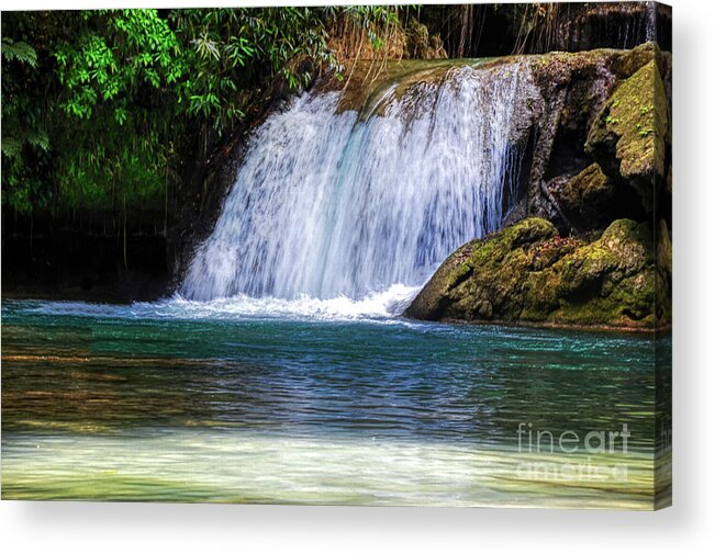 Waterfalls Acrylic Print featuring the photograph Y S Falls South Coast, St Elizabeth Parish  Jamaica by Elaine Manley