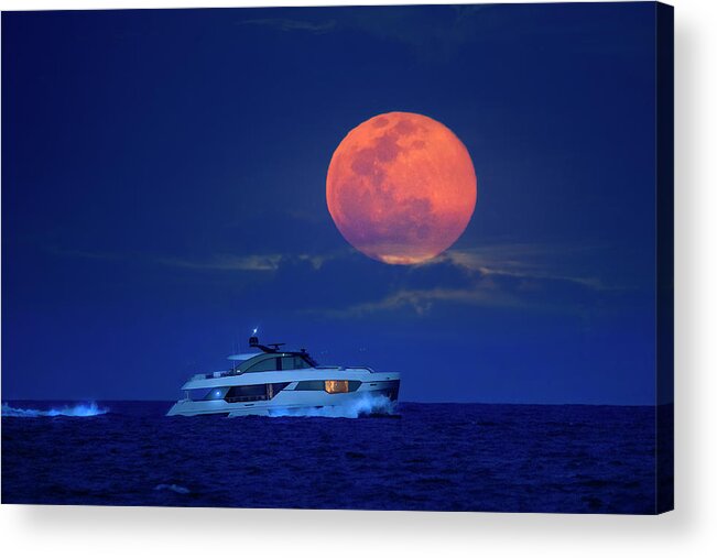Moon Acrylic Print featuring the photograph Yacht Life by Mark Andrew Thomas