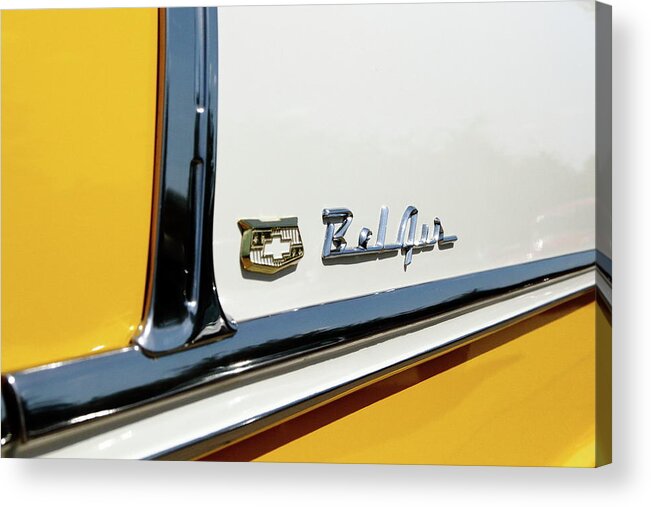 Chevy Bel Air Acrylic Print featuring the photograph Yellow Bel by Lens Art Photography By Larry Trager