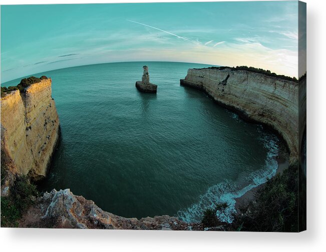 Algarve Acrylic Print featuring the photograph Yellow Submarine bay in Lagoa by Angelo DeVal