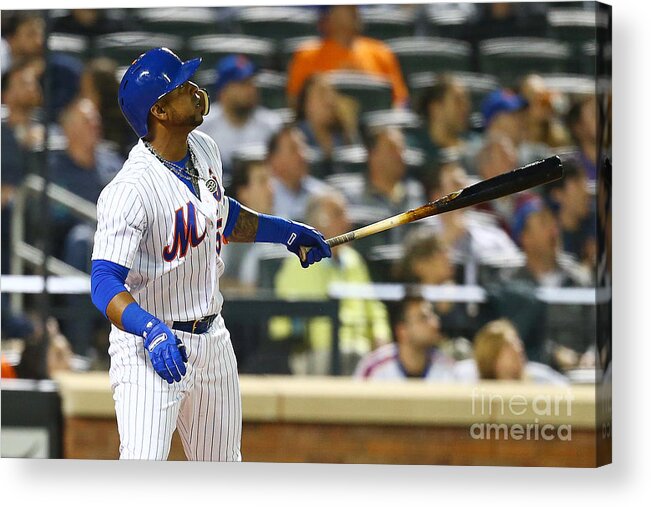 Yoenis Cespedes Acrylic Print featuring the photograph Yoenis Cespedes by Mike Stobe