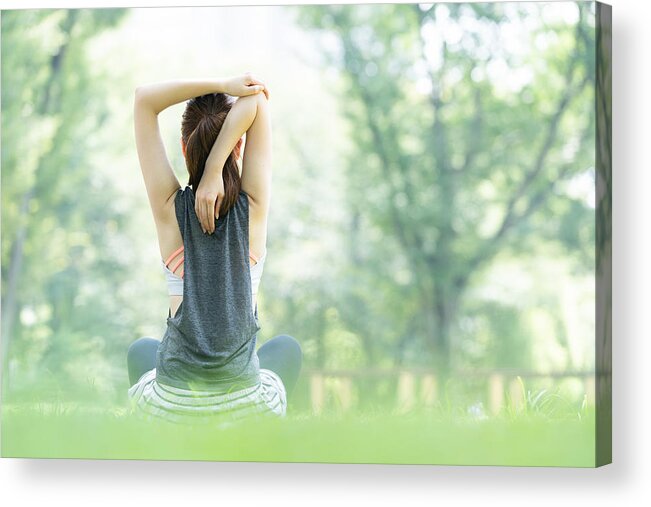 Only Japanese Acrylic Print featuring the photograph Yoga Poses At The Park by Maruco