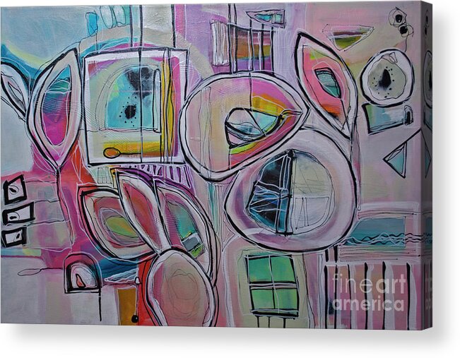 Circles Acrylic Print featuring the painting You Are Here by Robin Valenzuela