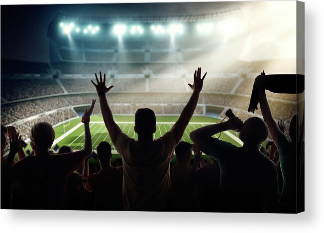 Event Acrylic Print featuring the photograph American Football Fans At Stadium #1 by Dmytro Aksonov