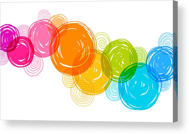 Art Acrylic Print featuring the drawing Colorful Hand Drawn Circles Background #1 by Aleksandarvelasevic