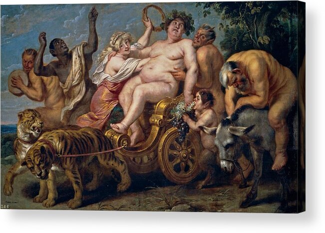 1636 Acrylic Print featuring the painting The Triumph of Bacchus #1 by Cornelis de Vos