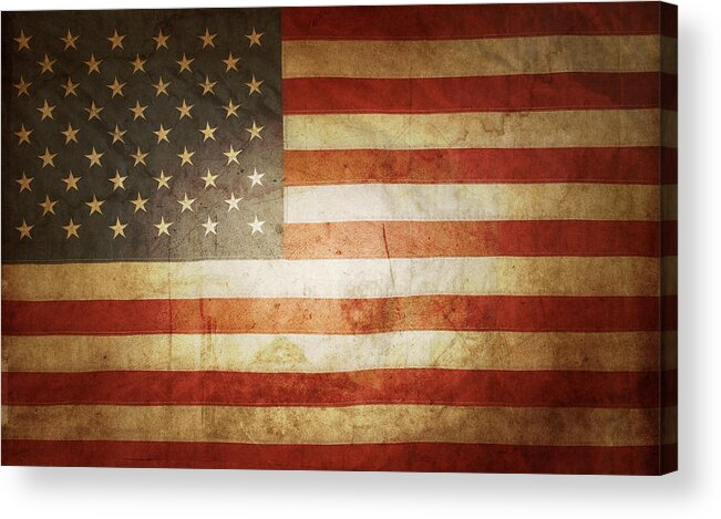 Flag Acrylic Print featuring the photograph American flag 69 by Les Cunliffe