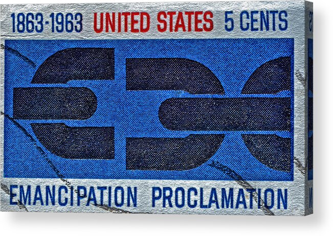 1963 Emancipation Proclamation Stamp Acrylic Print featuring the photograph 1963 Emancipation Proclamation Stamp by Bill Owen