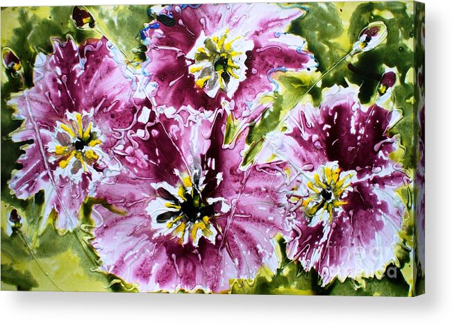 Flowers Acrylic Print featuring the painting Heavenly Flowers #2 by Baljit Chadha