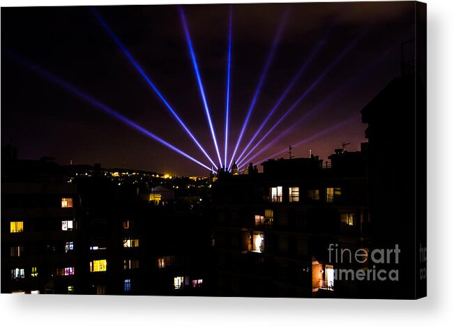 Barcelona Acrylic Print featuring the photograph A Beacon in the Night by Deborah Smolinske
