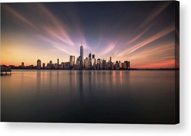 New York Acrylic Print featuring the photograph A floating City by David D