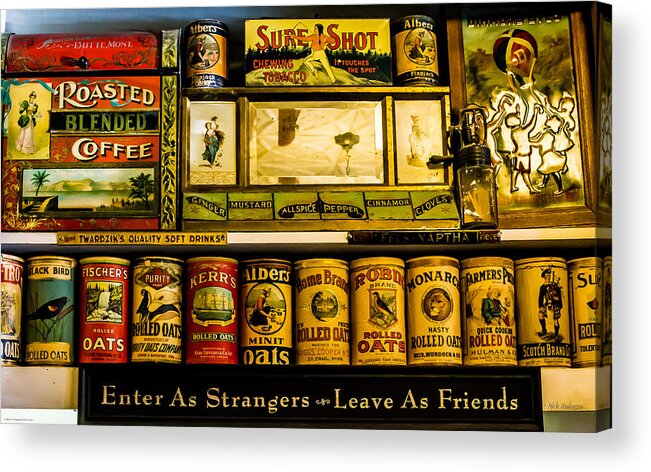 Antique Acrylic Print featuring the photograph Antique Grocery Shelf by Mick Anderson