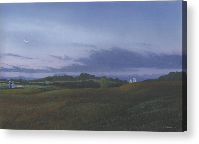 Landscape Acrylic Print featuring the painting Autumn Twilight by Peter Rashford