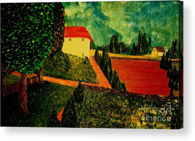 Farm Acrylic Print featuring the painting Before the Rain by Bill OConnor