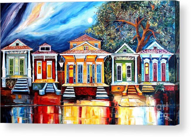 New Orleans Acrylic Print featuring the painting Big Easy Shotguns by Diane Millsap