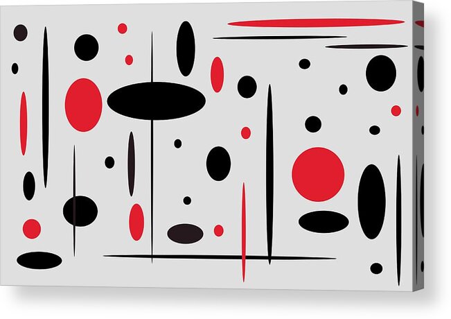Black Acrylic Print featuring the painting Black and Red by Christina Wedberg