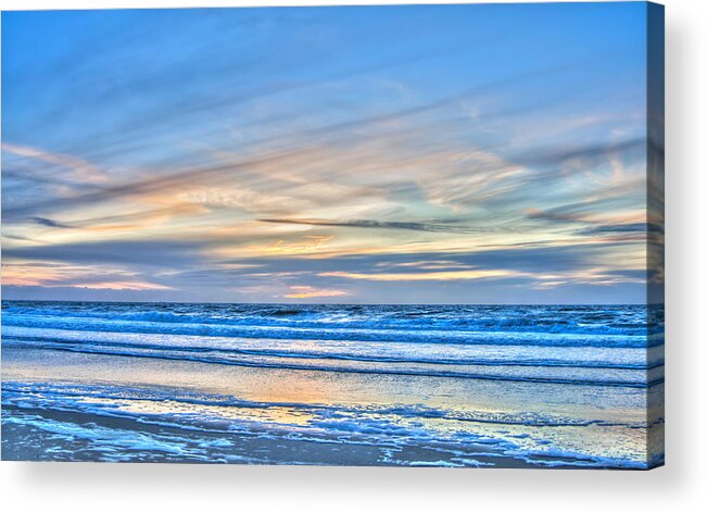Sky Acrylic Print featuring the photograph Blue beach by Alex Hiemstra