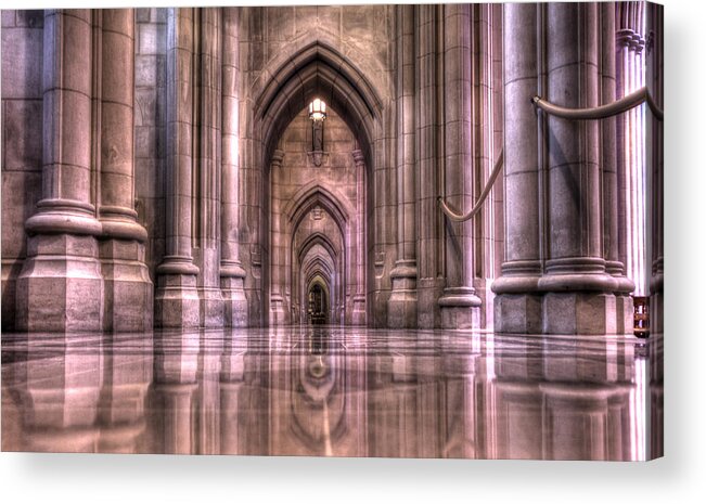 Sneffy Acrylic Print featuring the photograph Cathedral Reflections by Shelley Neff
