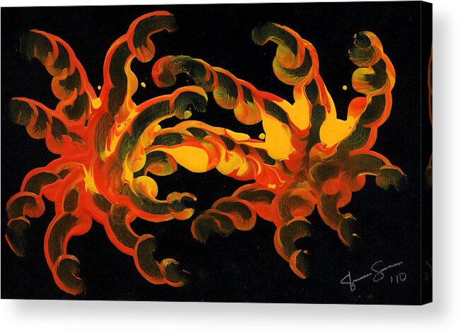 Sea Acrylic Print featuring the painting Deep Sea Forms 2 by Steve Sommers