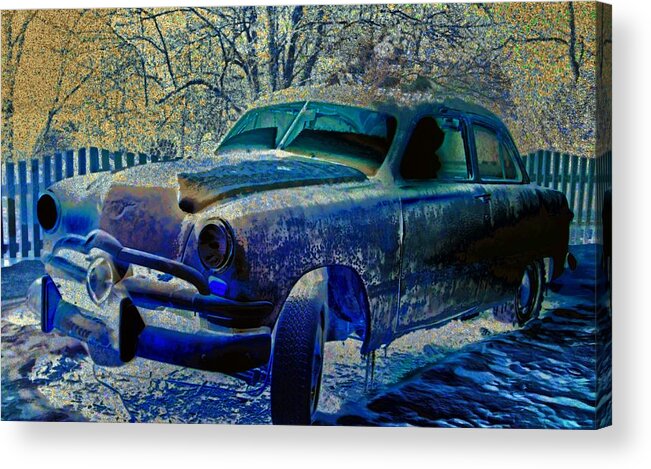 Vintage Car Acrylic Print featuring the photograph Devil In My Car by William Rockwell