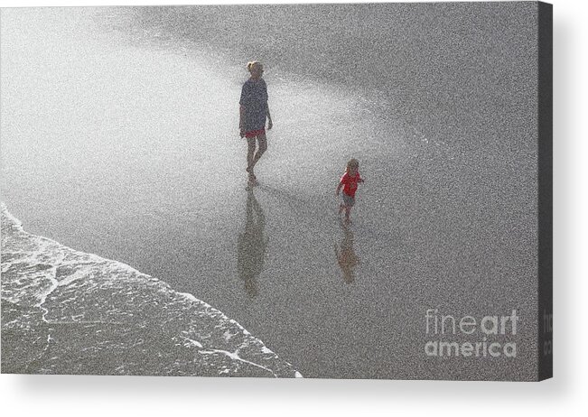 Beach Acrylic Print featuring the photograph Ecstatic Boy Loving Mother by Ross Lewis