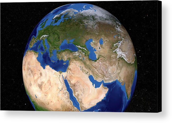 Earth Acrylic Print featuring the photograph Europe by Nasa/gsfc-svs/science Photo Library