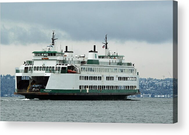 Washington State Ferry Acrylic Print featuring the photograph Ferry Issaquah by E Faithe Lester