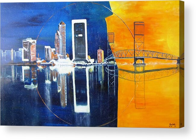 Jacksonville Acrylic Print featuring the painting Good Morning Jacksonville by Gary Smith