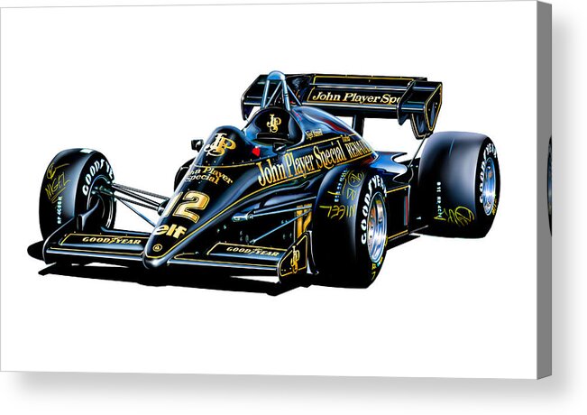 Jps Acrylic Print featuring the digital art JPS Lotus F-1 Car by David Kyte