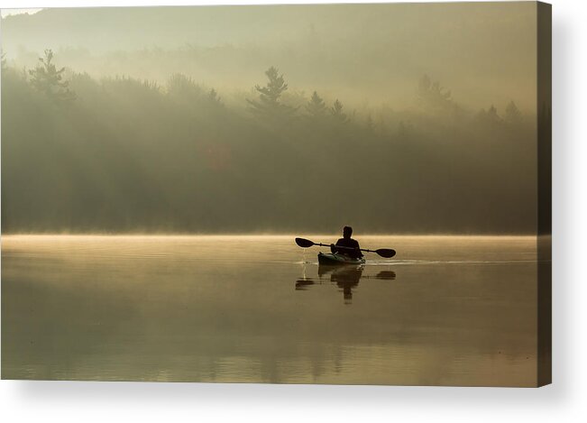 Sun Acrylic Print featuring the photograph Kayaking at sunup by Vance Bell